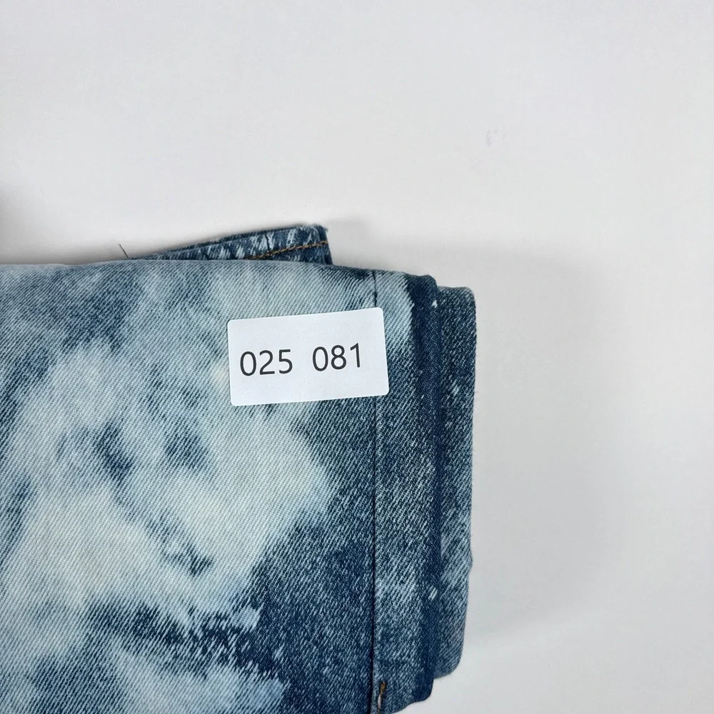 Levi's 501 Straight Leg Jeans Mens 36x34 Blue Bleach Splatter Custom Distressed